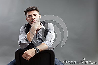 Thoughtful man Stock Photo