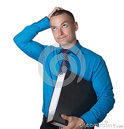 thoughtful office employee Stock Photo