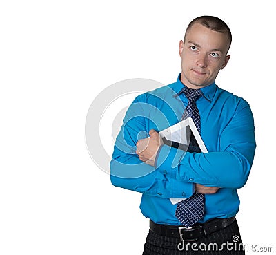 thoughtful office worker men Stock Photo