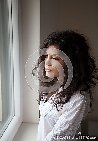 Thoughtful woman Stock Photo