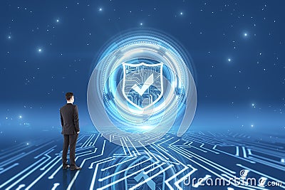 Cyberspace and safety concept Stock Photo
