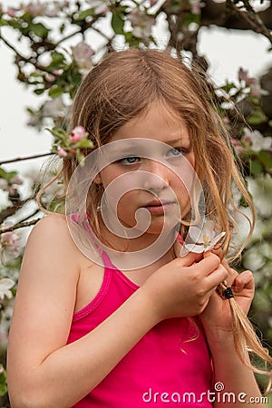 Thoughtfully girl Stock Photo