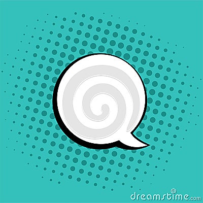 Thoughts Bubble in Pop Art Comics Style. Tosca Green Color Vector Vector Illustration