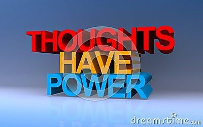 thoughts have power on blue Stock Photo