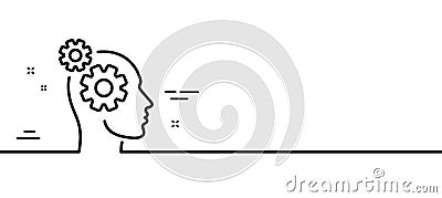 Thoughts line icon. Teamwork sign. Core value. Minimal line pattern banner. Vector Vector Illustration