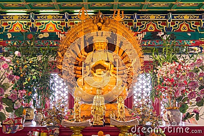 Thousand Hand Guan Yin. Stock Photo