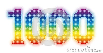 Thousand Rainbow Colored Glossy Shimmering Gleaming Vector Illustration