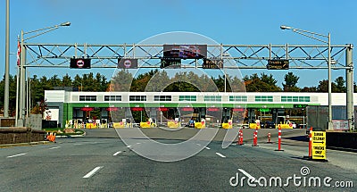 Thousands Islands, New York - October 25, 2019 - The U.S custom border station into Canada Editorial Stock Photo