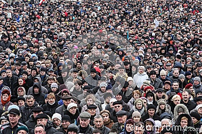 Thousands people take part in the meeting Editorial Stock Photo