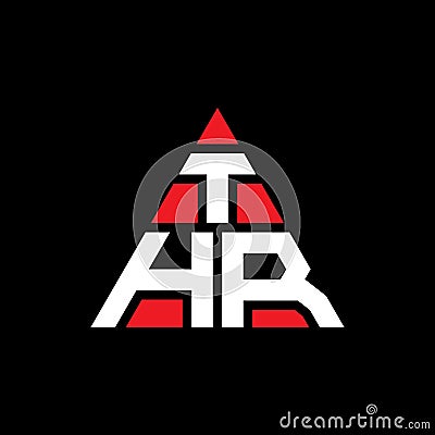 THR triangle letter logo design with triangle shape. THR triangle logo design monogram. THR triangle vector logo template with red Vector Illustration