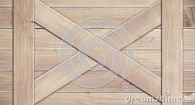 Thre wooden plank or board looks like side of chest. Stock Photo