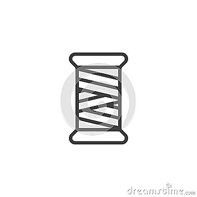 Thread bobbin line icon Vector Illustration