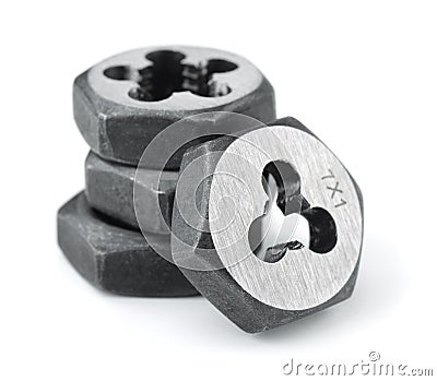 Thread cutting dies Stock Photo