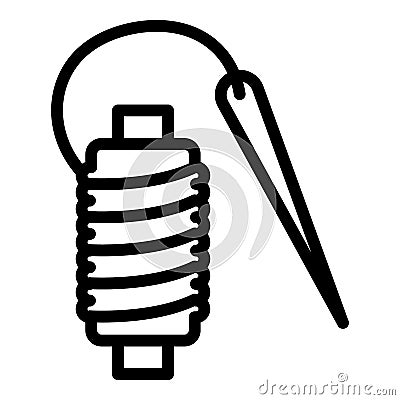 Thread roll icon, outline style Vector Illustration