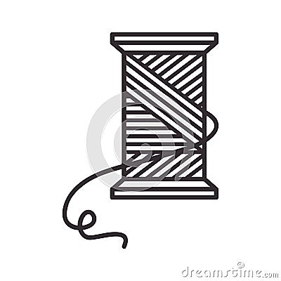 Thread roll and needle icon Vector Illustration