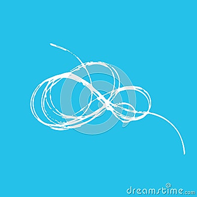 Thread scribble nest, cloud. Tangled threads. Outline abstract scrawl sketch. Chaotic doodle shapes. Vector EPS 10 Vector Illustration