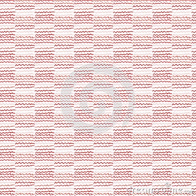 Thread seamless pattern. Soft texture background. Wavy horisontal lines pattern Vector Illustration