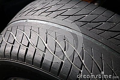 Threaded rubber tyres Stock Photo