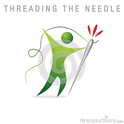 Threading The Needle Vector Illustration