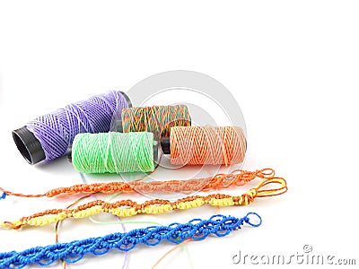 Threads and Bracelets. Stock Photo