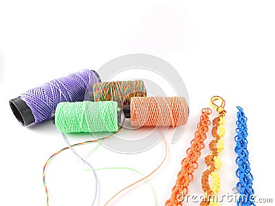 Threads and Bracelets. Stock Photo