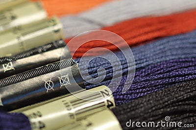 Threads for embroidery. Focus on pictogram Editorial Stock Photo