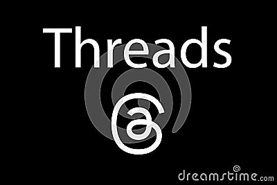 Threads. Logo Threads. Design Threads the new Social Network that will replace Twitter. Editorial Stock Photo