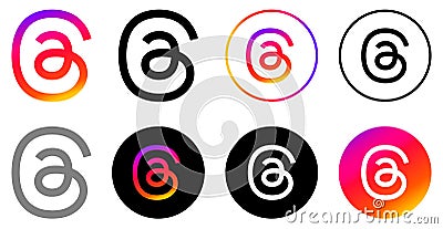 Threads logo set Cartoon Illustration