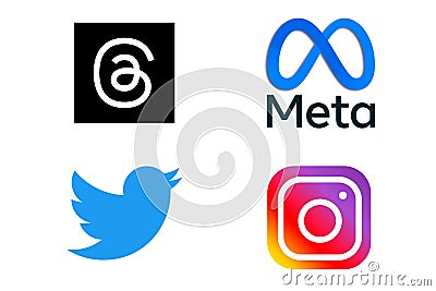 Threads. Logo Threads. Design Threads the new Social Network that will replace Twitter. Editorial Stock Photo