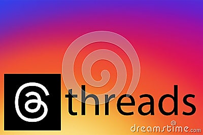 Threads. Logo Threads. Design Threads the new Social Network that will replace Twitter. Editorial Stock Photo