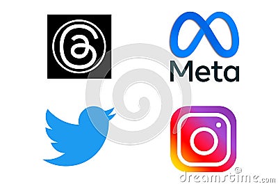Threads. Meta. Logo Threads. Design Threads the new Social Network that will replace Twitter. Editorial Stock Photo