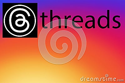 Threads. Meta. Logo Threads. Design Threads the new Social Network that will replace Twitter. Editorial Stock Photo