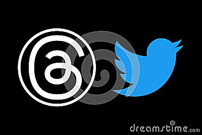 Threads. Meta. Logo Threads. Design Threads the new Social Network that will replace Twitter. Editorial Stock Photo