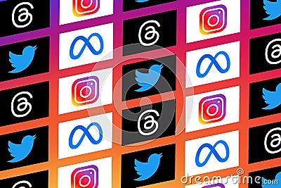 Threads. Meta. Logo Threads. Design Threads the new Social Network that will replace Twitter. Editorial Stock Photo
