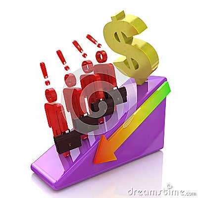 Threat of a falling dollar Stock Photo