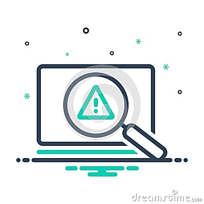 Mix icon for Threats, attention and risk Vector Illustration