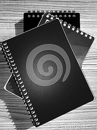 Three agenda in black and white Stock Photo