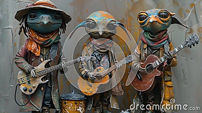 Extraterrestrial Rockstars: A Galactic Musical Journey Stock Photo