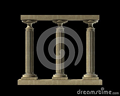 Three ancient columns of marble Stock Photo