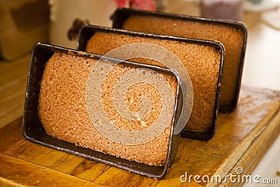 Freshly Baked Angel Food Cakes Stock Photo