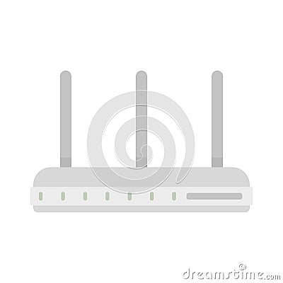 Three antenna router icon flat isolated vector Vector Illustration