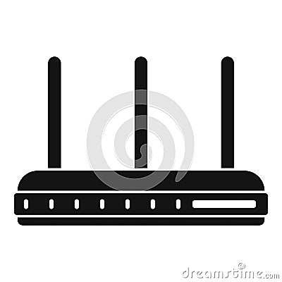 Three antenna router icon, simple style Vector Illustration