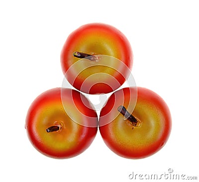 Three Apple Candles Stock Photo