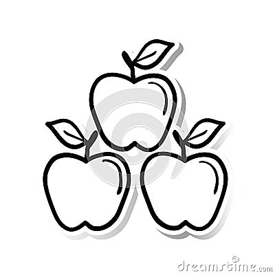three apples. Vector illustration decorative design Vector Illustration