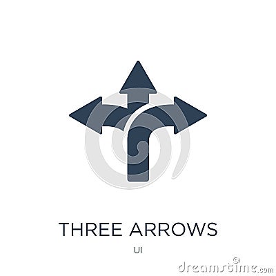 three arrows icon in trendy design style. three arrows icon isolated on white background. three arrows vector icon simple and Vector Illustration