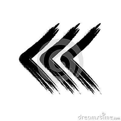 Three arrows made grunge style black white Vector Illustration