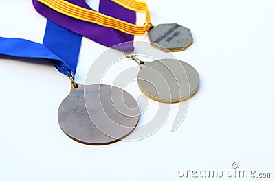 three award medals isolated Stock Photo