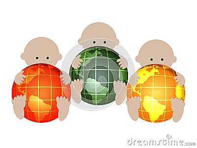 Three babies Stock Photo