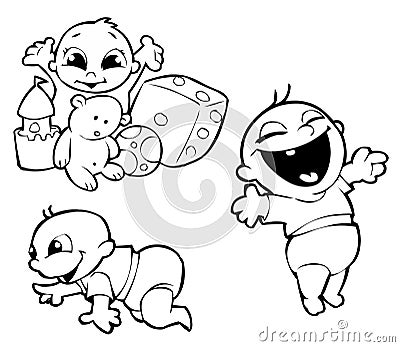 Three babies Stock Photo