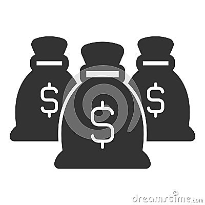 Three bags of money_1 Cartoon Illustration